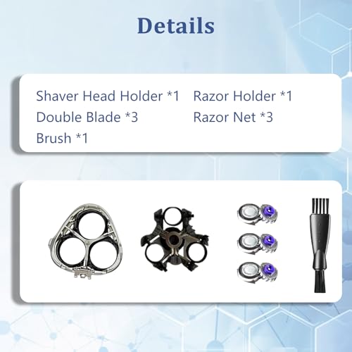 Replacement Heads for Phlips PT724 & More ? HQ8 Blades Compatible with PT720/721/722/723/725/726/728/729/730, AT830, AT811, Norelco Aquatec Shavers (1 Head-Silver)