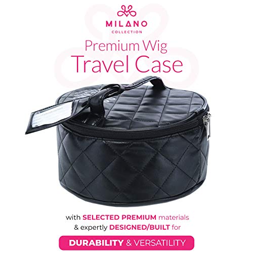 Round Premium Wig Travel Case - Compact & Durable Makeup Box in Black