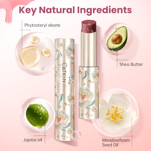 Catkin Glossy Lip Balm Gift Set - 3 Pieces, Hydrating & Nourishing Shea Butter, Dewy Finish, Lip Tint & Plump, Variation 04+07+10
