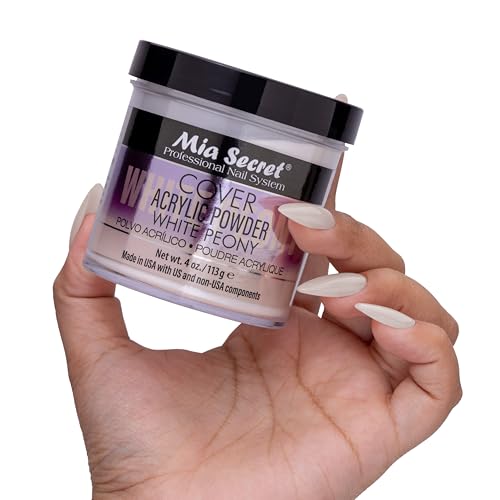 White Peony Acrylic Powder for Nails - 4 oz. Self-Leveling, Superior Adhesion
