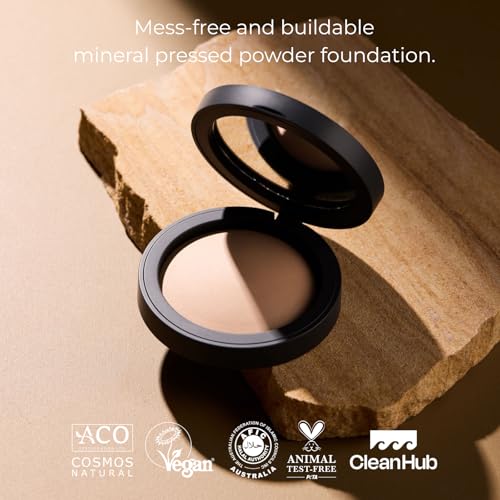 INIKA Organic Buildable Baked Mineral Foundation Compact Powder - Lightweight, Breathable Natural Base with Hydrating Squalane and Magnolia Bark Extract - Natural and Vegan Makeup, Nurture, 0.28 oz