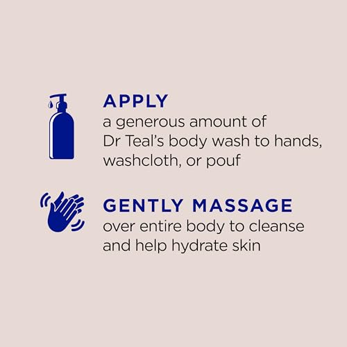 Dr Teal's Epsom Salt Body Wash with Coconut Oil & Aloe, 24oz Pack of 4