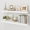 White Floating Shelves Wall Shelf Set of 2 - 36 Inches, Wooden Wall Storage