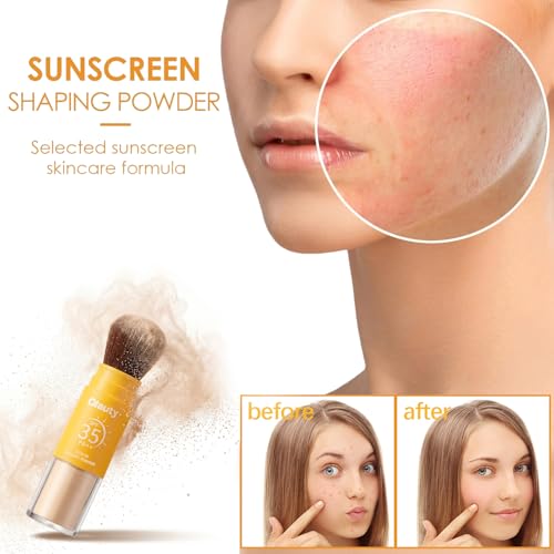 Mineral Sunscreen Setting Powder, Powder Scalp Sunscreen for Face, Powder SPF 35, Lightweight, Long Lasting, Oil Control, Natural Matte Finish, Breathable for All Skin (Translucet)