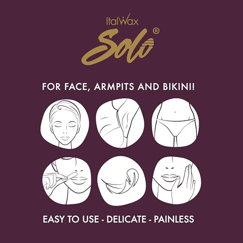 Italwax Brazilian Waxing Kit ? Automatic Wax Warmer with Hard Wax Beads, No Temperature Control Needed, Easy-to-Clean Silicone Pot, Painless Hair Removal for Sensitive Skin, Face, Bikini & Body