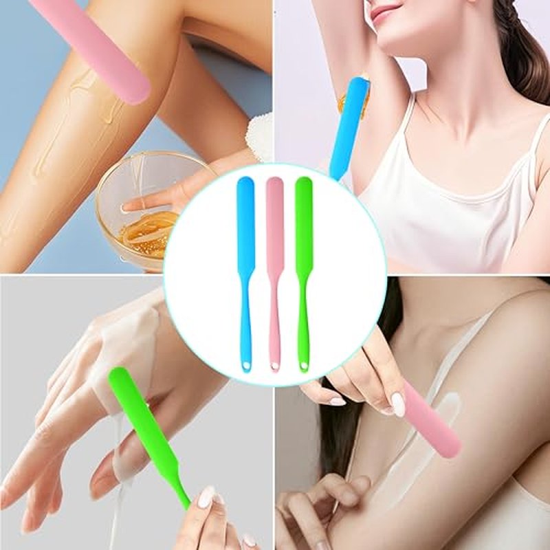 6PCS Non-Stick Wax Spatulas Set, Silicone Spatula Hair Removal Sticks Applicator Reusable Hard Wax Scraper,Eyebrow Wax Sticks For Home Salon Body Use (6PCS)