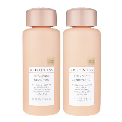 Kristin Ess Extra Gentle Shampoo & Conditioner Set 10 Fl Oz - Sensitive Skin, Sulfate-Free, Vegan, Color & Keratin Safe - 2 Pack