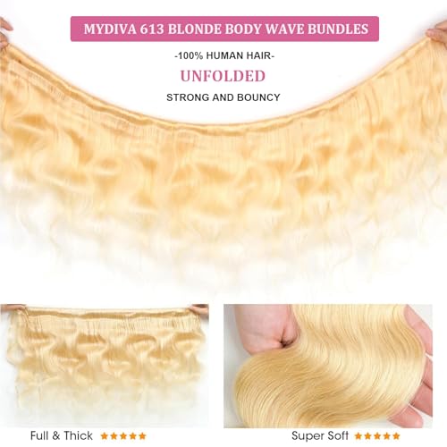 Blonde 20 Inch Human Hair Body Wave Bundles - Dyeable 613 Quick Weave Variation of THIS listing