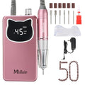 Portable Electric Nail Drill 45000RPM Cordless Manicure & Pedicure Kit Rose Pink