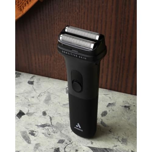 Andis 17480 Inform Lithium-Ion Electric Foil Shaver with Sensitive Skin Foil Head, Rechargeable, 10,000 SPM, Includes Blade Brush, Black