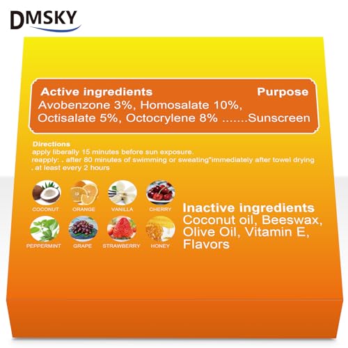 64 Pack SPF 30 Lip Balm Set - 8 Flavors, Bulk Lip Sunscreen with Variation 1 Pack of 64