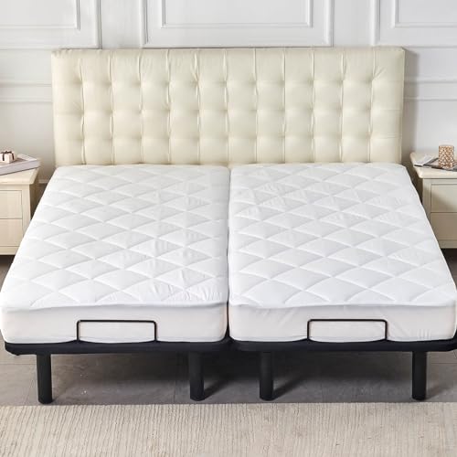 Kingnex California King Mattress Topper Split Cal King 2x36x84 Reversible Plush