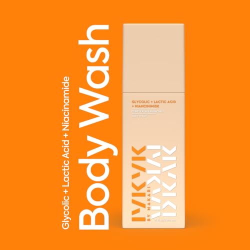 MAKARI IYKYK Gentle Exfoliating Body Wash | Glycolic & Lactic Acid Cleanser with Niacinamide | Smooths Dry Skin for Radiant-Looking Results | Vegan & Fragrance-Free