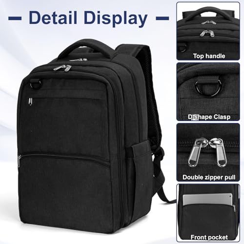 GDNasist Black Barber Supplies Bag with Insulated Pocket, Portable Hairdressing Backpack