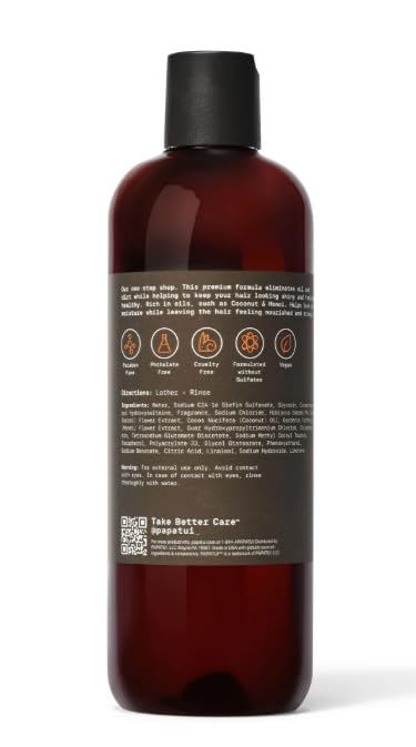 Papatui Nourishing Shampoo and Conditioner 2-in-1, Sandalwood Suede Scent, 18 Fluid Ounces Pack of 1