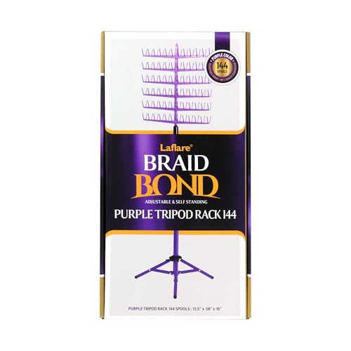 Laflare Standing Braid Hair Organizer ? 144 Pegs Hair Extension Holder, Divider & Display Stand for Hair Braiding, Height Adjustable Rack, Easy to Assemble (Purple)