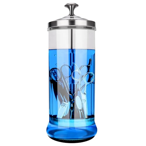 Disinfectant Sterilizer Glass Jar 37 Oz with Removable Strainer for Nail & Salon Tools - Professional Use