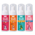 Kids Foam Toothpaste - Fluoride-Free Fruit Flavors, Strawberry, Orange, Peach & Cantaloupe - Travel Pack 4 x 2.1 Fl Oz
