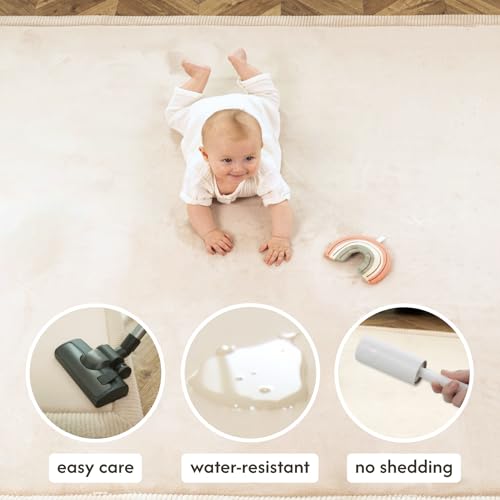 Hakuna Matte CloudSoft Baby Play Mat - Beige 47 x 67 Inches, Soft Non-Toxic Foam