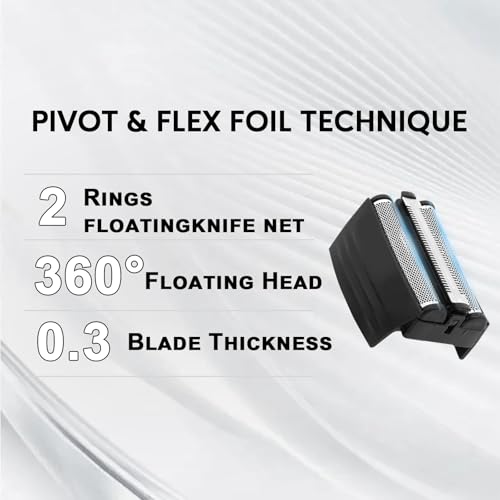 Replacement Shaver Foil Compatible with Remington Electric Shaver TITANIUM-X Flex & Pivot Foil and Cutter for F5800 & F7800, Replacement Heads Fit for Remington F4900, F5800 and F7800 (3 Pcs)