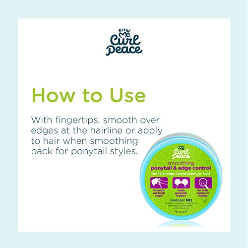 Just For Me Curl Peace Smoothing Ponytail & Edge Control - Finishes & Holds, Contains Flaxseed, Avocado Oil & Black Castor Oil, 5 oz