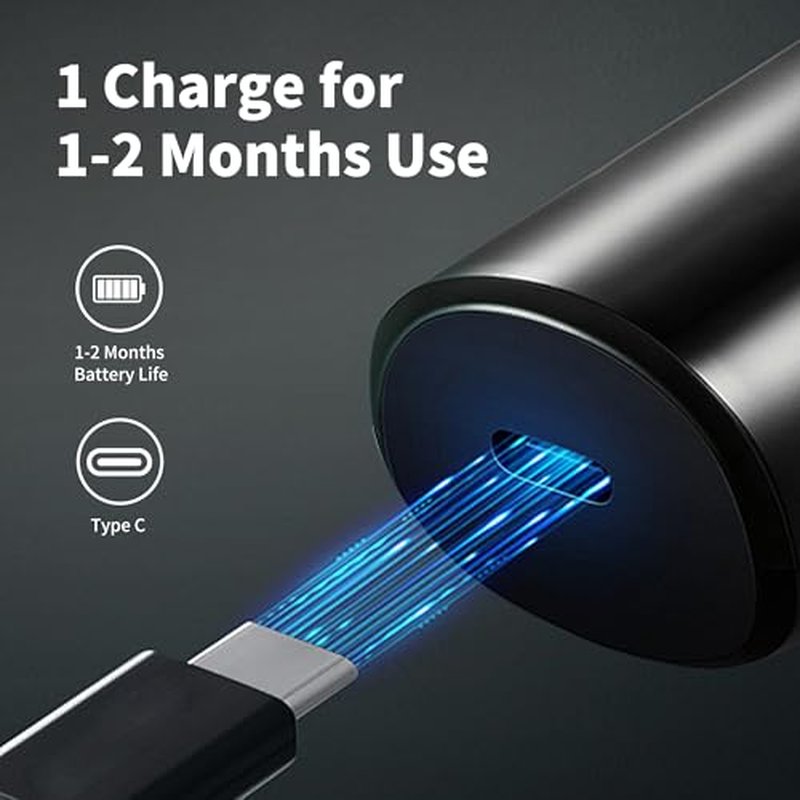 7AM2M Personal Care Electric Nose and Ear Hair Trimmer ? Rechargeable, 9000 RPM High-Speed Precision Cutting, Detachable Washable Blade, Portable Design Black
