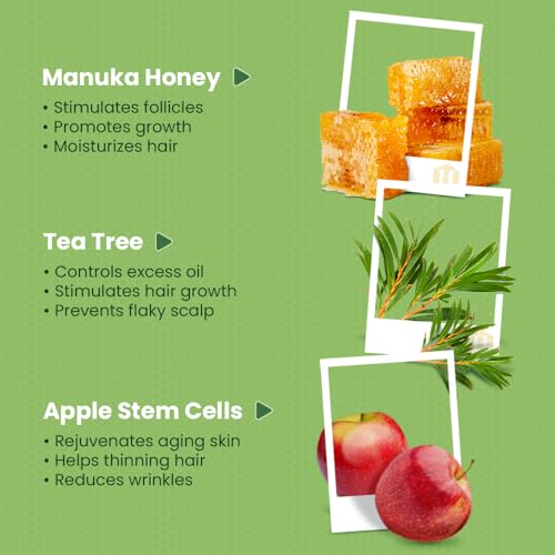 Honeyskin Organic Tea Tree & Mint Shampoo 16oz - Hydrating Sulfate-Free Hair Care