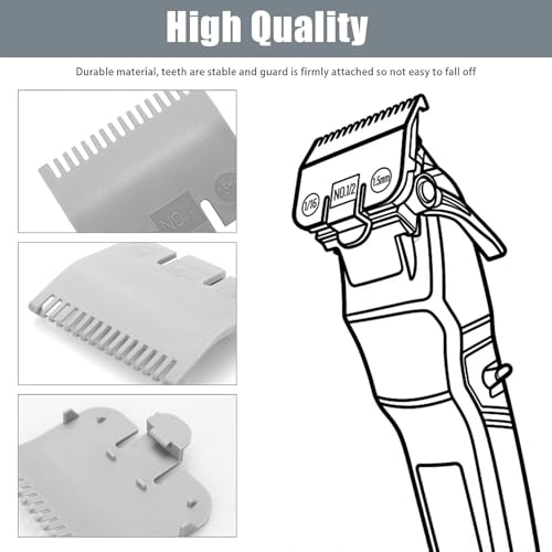 Guard Replacement for Wahl Clipper Guards Set Hair Clipper and Trimmer, Clipper Guide Comb #3137-101 - Grey #1/2-1/16" (1.5mm) (2 Pack)