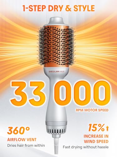 SheGlam 4-in-1 Hot Air Brush Hair Dryer & Styler - Standard