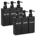 Black 6 Pack Matte Soap Dispensers - Refillable 16.9 oz Bottles for Bathroom & Hotel
