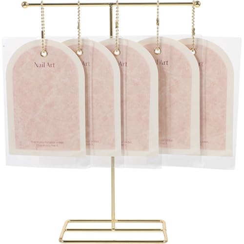 NOLITOY Nail Art Display Cards with Stand, False Nail Tips Sample Display Nail Gel Polish Display for Nail Art Manicure Tool
