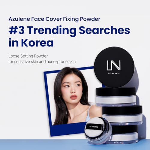 Le' Nubele Azulene Face Fixing Powder Mini Size - Translucent, Talc-Free, 3g - Sensitive Skin