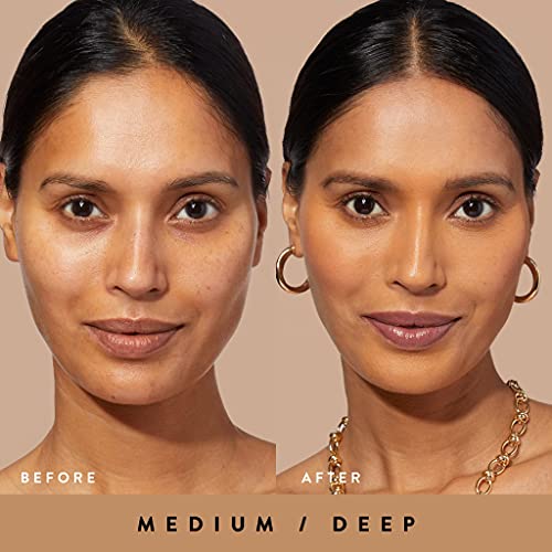 LAURA GELLER Quench-n-Tint Hydrating Lightweight Tinted Moisturizer, Medium/Deep + Latex-Free Full Face Makeup Blending Sponge - Sheer Foundation for Daily Use