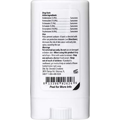 Devoted Creations Tattoo Fade Protection Stick with SPF 50+ UVA-UVB Protection, Water Resistant, Non-Greasy with Shea Butter .49oz (Pink/Blue)