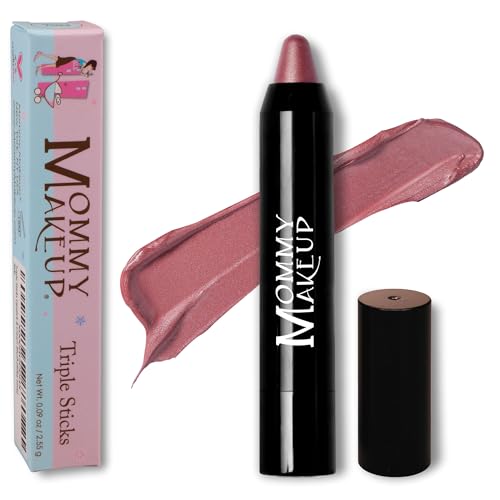 Mommy Makeup Daisy Glow Neutral Pink Lipstick & Cream Blush Stick with Golden Shimmer
