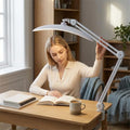 White Clamp-On LED Desk Lamp for Home Office & Craft Projects