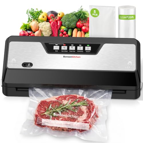 Vacuum Sealer Machine with 1 Roll & 5 Bags - Black, Multiple Modes, Food Preservation