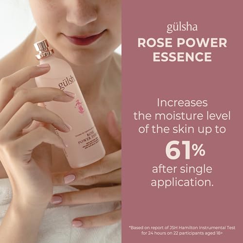 g?lsha ROSE POWER ESSENCE with Rosa Damask and Hyaluronic Acid, Booster for Hydration and Protection, Free from Chemicals, 100% Natural, 100 ml/3.38 fl oz