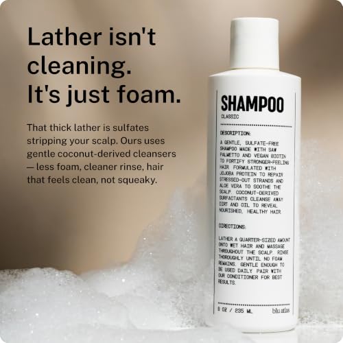 Blu Atlas Natural Men’s Shampoo - Sulfate-Free, Classic Scent, 8 oz - Variation of THIS listing