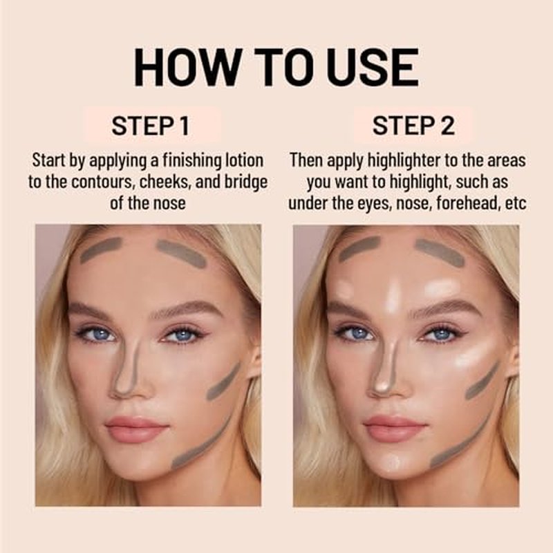 2 Pcs Cool Toned Grey Liquid Contour and Highlighter Stick, Cold Gray Cream Bronzer Blendable & Smooth Matte Finish, Long Lasting Face Shaping Contour Illuminator Brightening Makeup