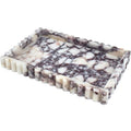 Marble Tray for Bathroom & Vanity - Calacatta Viola Purple, 11.8" x 8"