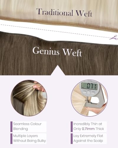 Blonde Ombre Hair Extensions 20 Inch 60g - Brown to Platinum Balayage Variation 8/18/60