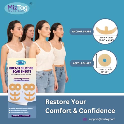 Breast Silicone Scar Sheets for Breast Surgery Recovery - Effective Support for Healing and Comfort (8 PCS) - Breast Augmentation Post-Op Essentials