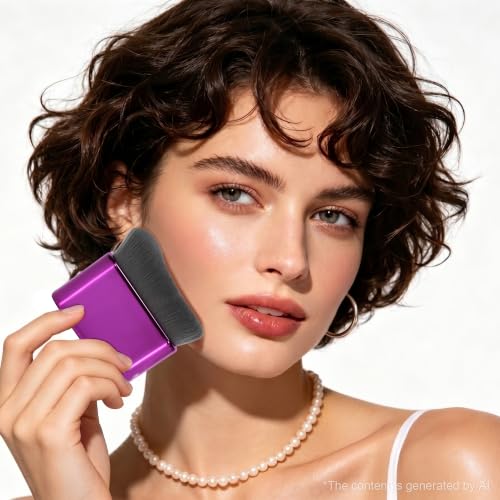 Babysheep Face & Body Kabuki Brush with Long Handle - White/Purple