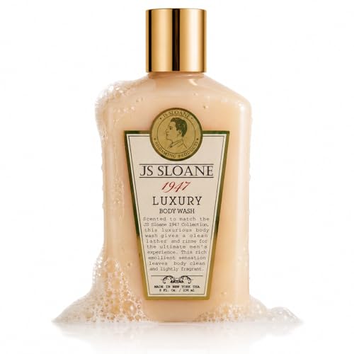 JS Sloane 1947 Luxury Men’s Body Wash – Hydrating Moisturizing Cleanser, Fresh Classic Scent, 8 fl oz