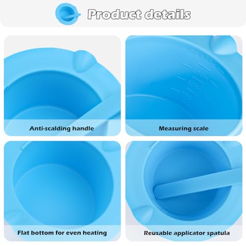 2Pcs Non-Stick Silicone Wax Warmer Liner Kit with Spatulas for Hair Removal