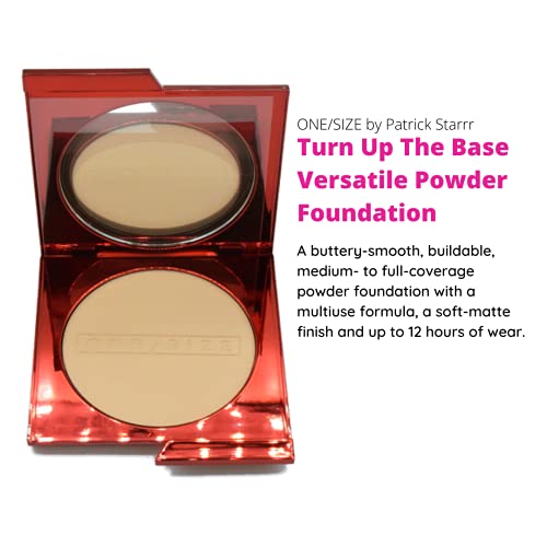 One Size Patrick Starrr Turn Up The Base Versatile Powder Foundation - Light 5 (NR) - Light, Neutral Rosy Undertones - Face Pressed Powder Makeup Foundation Medium-to-Full Coverage, Soft Matte Finish