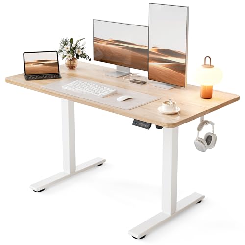 Cubiker Maple 48x24 Inch Electric Standing Desk - Adjustable Home Office Workstation