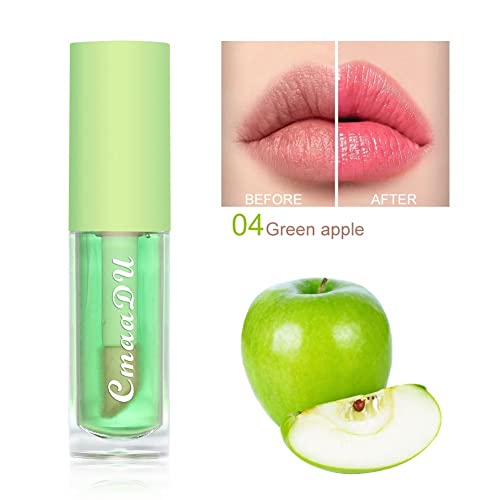 6Pcs Hydrating Lip Oil Set,Fruity Color Changing Lip Glaze Plumping Lip Glow Oil Transparent Moisturizing Tinted Lip Balm Long Lasting Nourishing Repairing for Dry Lip (A)