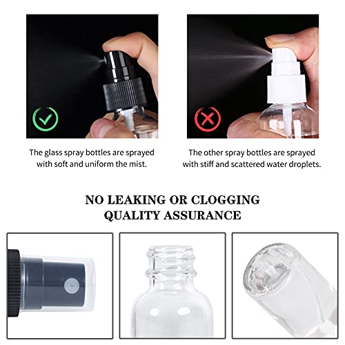 Clear Glass Spray Bottle 2oz Pack of 24 with Fine Mist Sprayer - Essential Oils, Beauty & Travel